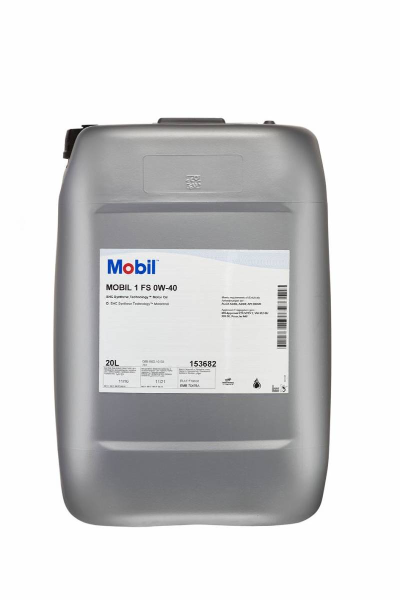 Mobil 1 FS 0W40 153682 Motorenöl Synthetic, Gold, 20L von Mobil