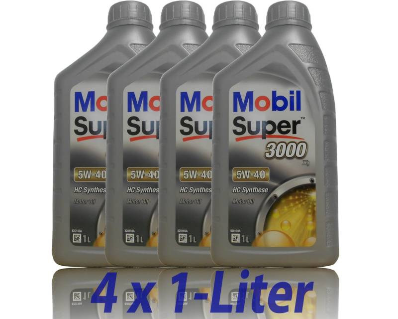 Mobil Super 3000 X1 5W-40 4x1 Liter Motoröl Motorenöl 5W40 von PGONA