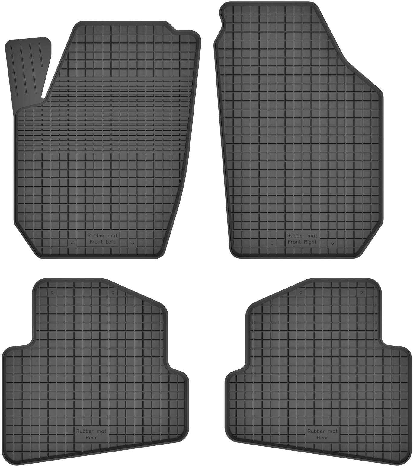 Gummimatten Gummi Fußmatten Satz für Skoda Fabia III (2014-2021) - Hoher Rand 15 mm von Mobil-Fan