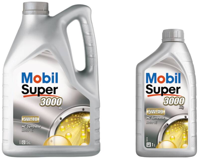 Mobil 1 150566 Leichtlaufmotorenöl Super 3000 X1 5W-40, 5 Liter Plus 1 Liter von Mobil