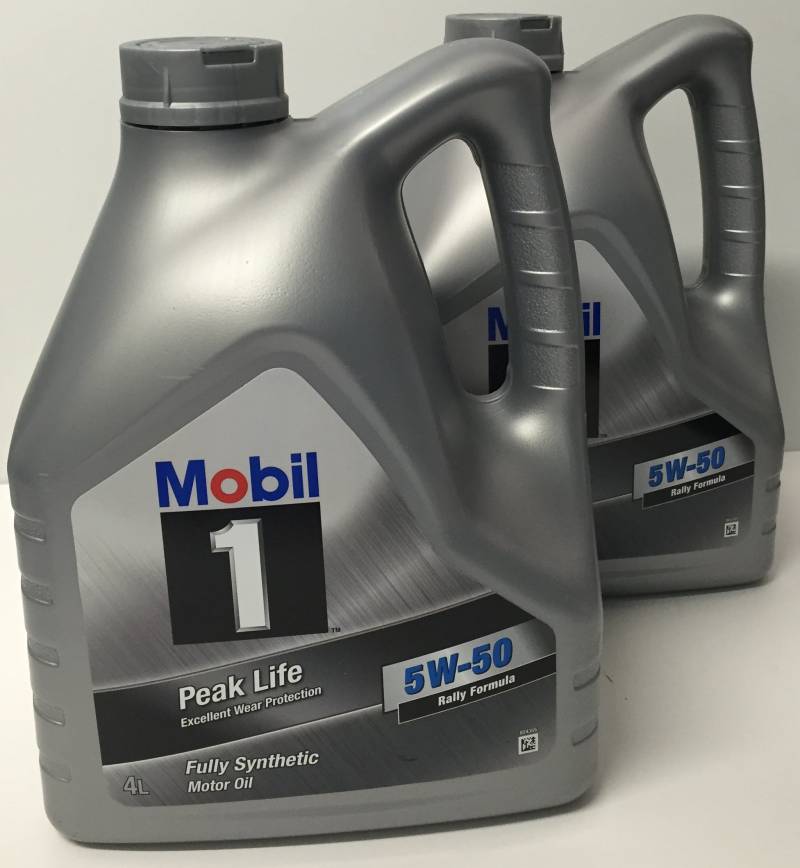 Mobil 1 Rally Formula 5W-50 Motoröl 5W50 vollsynthetisch / 2 mal 4-Liter-Kanister von Mobil