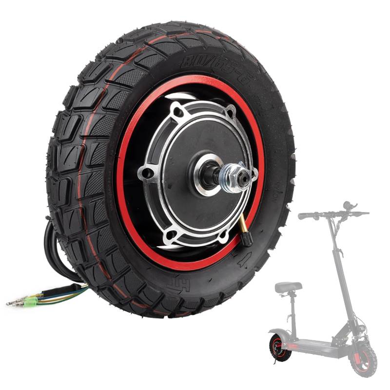 Mocoli Elektroroller-Nabenmotor E-Scooter Nabenmotor, Scooter Motor mit Vollgummireifen 48V 500W Elektroroller Hinten Antriebsrad Reifen für Kugoo M4/M4PRO Elektroroller 10 Zoll Reifen Hinterradmotor von Mocoli