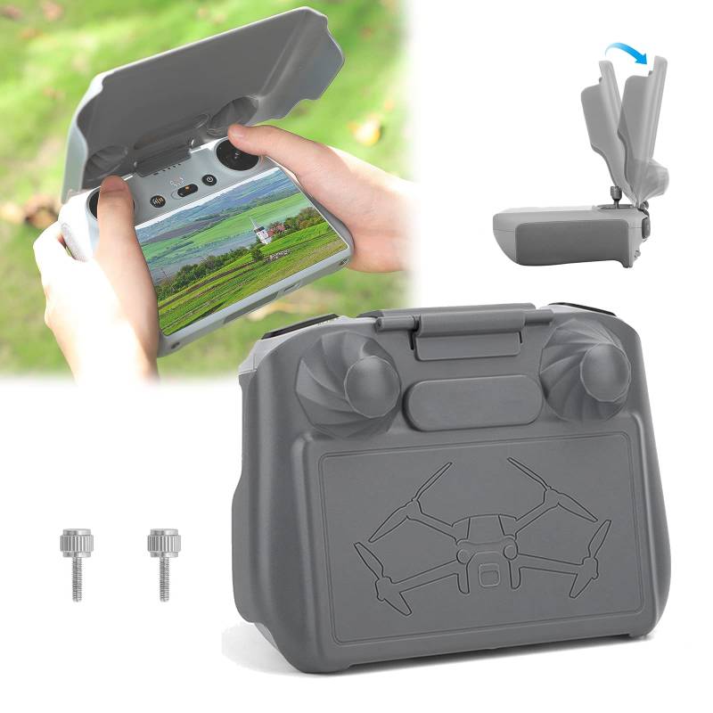 Mini 3 Pro RC Controller Schutzhülle, Plastik Fernbedienung Sonnenschirm für DJI Mini 3 Pro Zubehör, Kratzfest Drohne Controller Zubehör, Grey von Mocoli