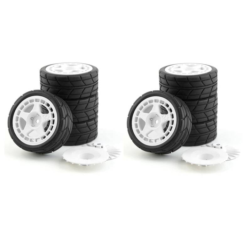 Mocturnity 8 Stücke 12 mm Hex 65 mm Gummireifen Radreifen für XV 01 TT 01 TT 02 LC Racing PTG 2 WR8 1/10 RC Auto,2 von Mocturnity