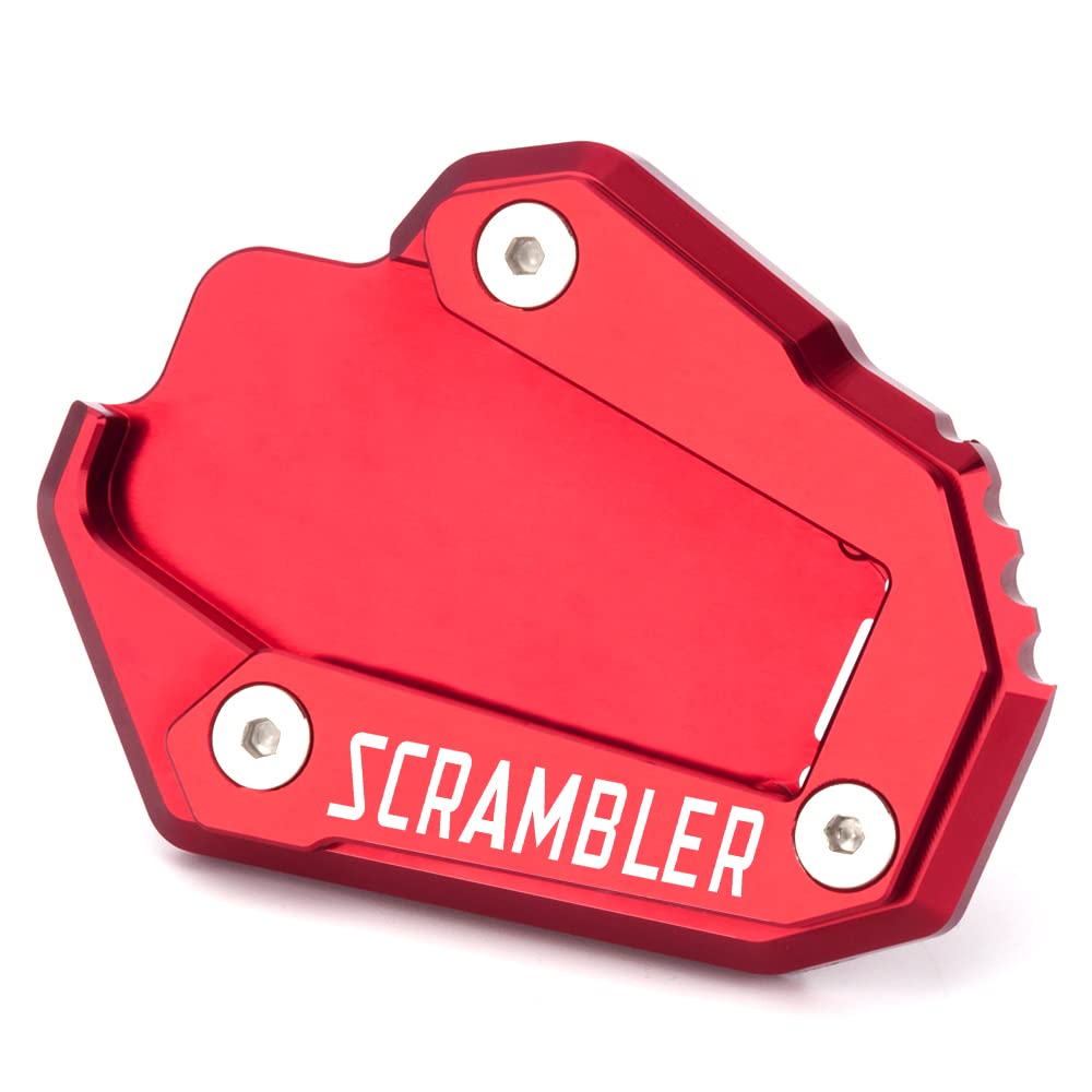 Modeer Für Ducati Scrambler 1100 Sport/Special/Pro/Sport Pro 2017-2022 Ständer Fuß Seitenständer Vergrößern Plattenpolster Scrambler1100 Zubehör (Rot) von Modeer