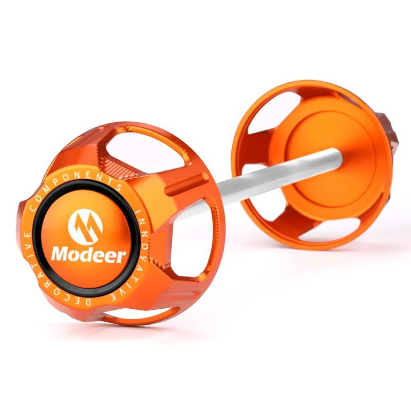 Modeer Für K.TM 1390/1290 SUPER DUKE R/GT/R EVO/RR Motorrad Sturzschutz Hinterrad Achse Gabel Crash Slider Guard 1290/1390 super duke r Zubehör (Orange/Schwarz) von Modeer