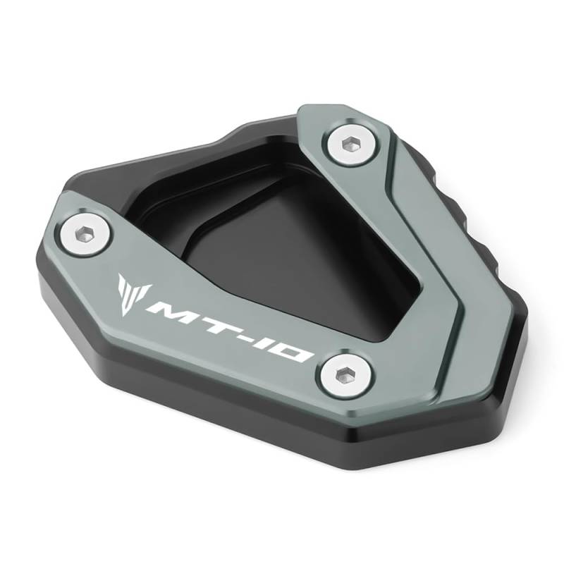 Modeer Für Y.amaha MT-10 2016-2023 MT10 SP 2017-2023 MT 10 Motorradzubehör CNC Aluminium Ständerpolster Fußseitenständer Vergrößern Verlängerungspolster mt 10 sp Zubehör (Grau) von Modeer