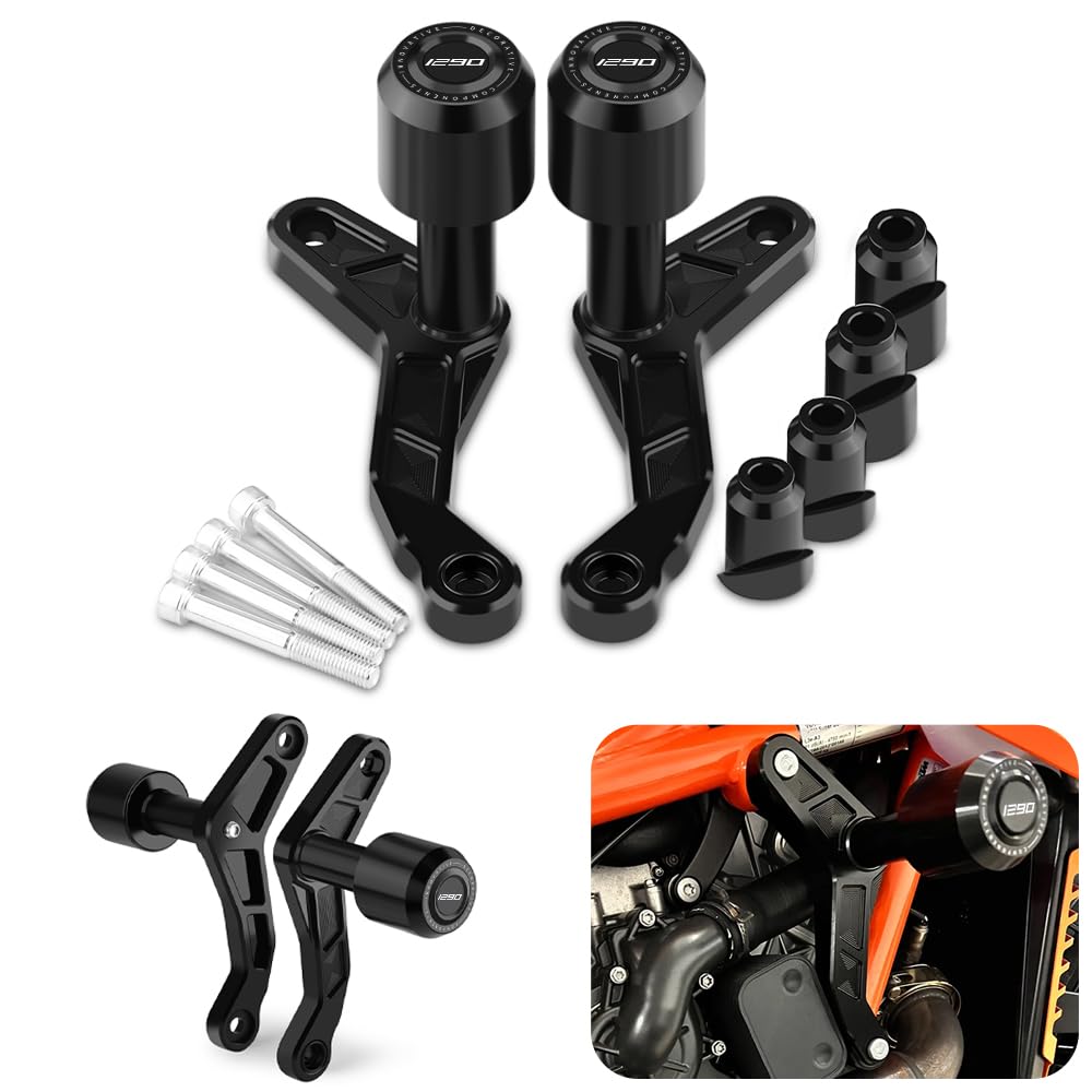 Modeer Kompatibel mit K.TM 1290 Super Duke R/RR 2020 2021 2022 2023 Motorrad rahmen Antikollisions-Fallschutz Slider Crash 1290 super duke r Zubehör (Schwarz) von Modeer