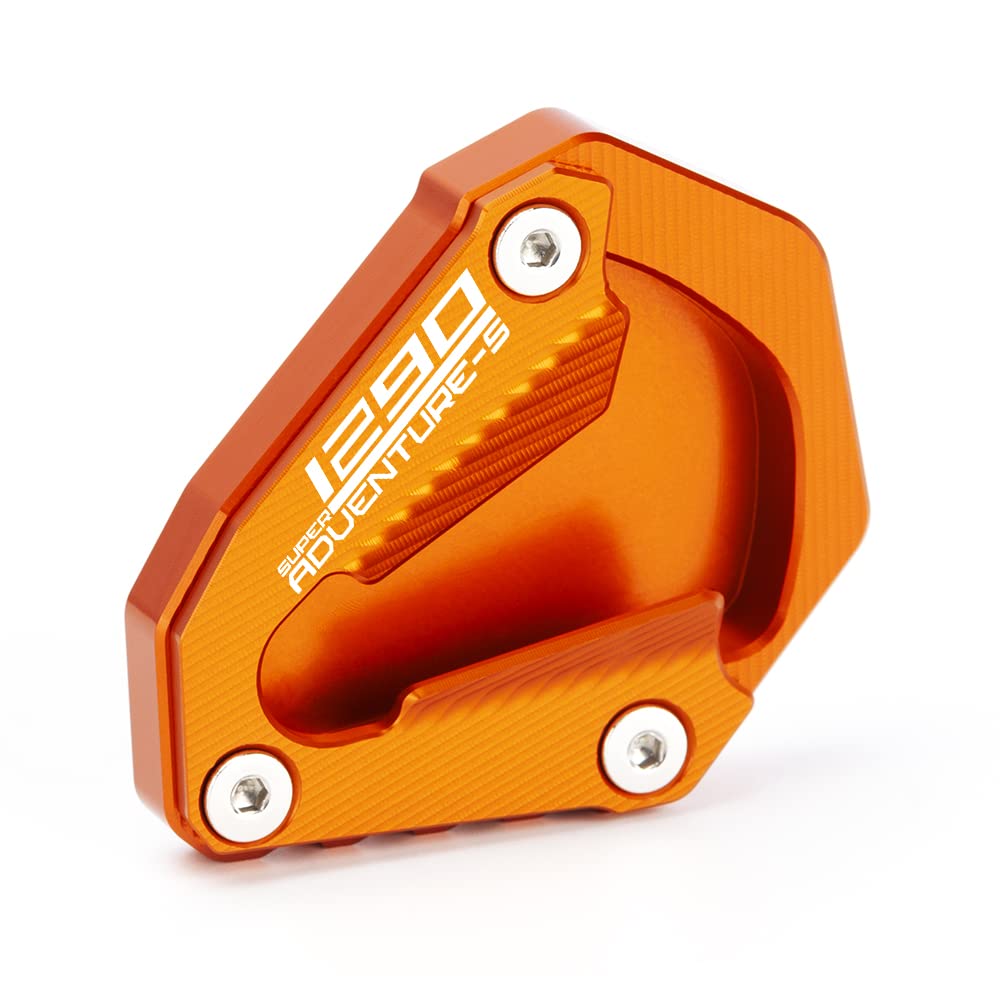 Modeer Kompatibel mit KTM 1290 Super Adventure S 2021-2024 Motorrad CNC-Stütze Verlängerungsplatte Seitenständer Pad 1290 ADV 1290adv 1290S Zubehör (Orange) von Modeer
