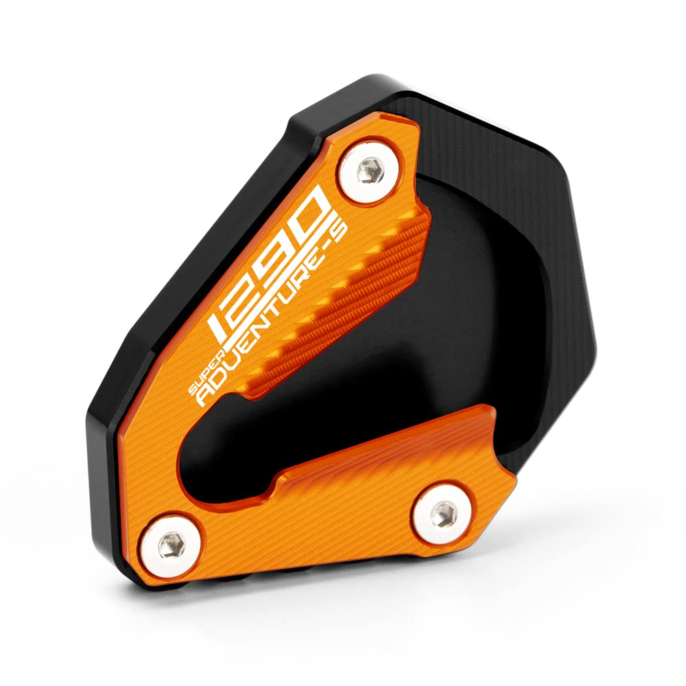 Modeer Kompatibel mit KTM 1290 Super Adventure S 2021-2023 Motorrad CNC-Stütze Verlängerungsplatte Seitenständer Pad 1290adv 1290S Zubehör Farbe Orange von Modeer