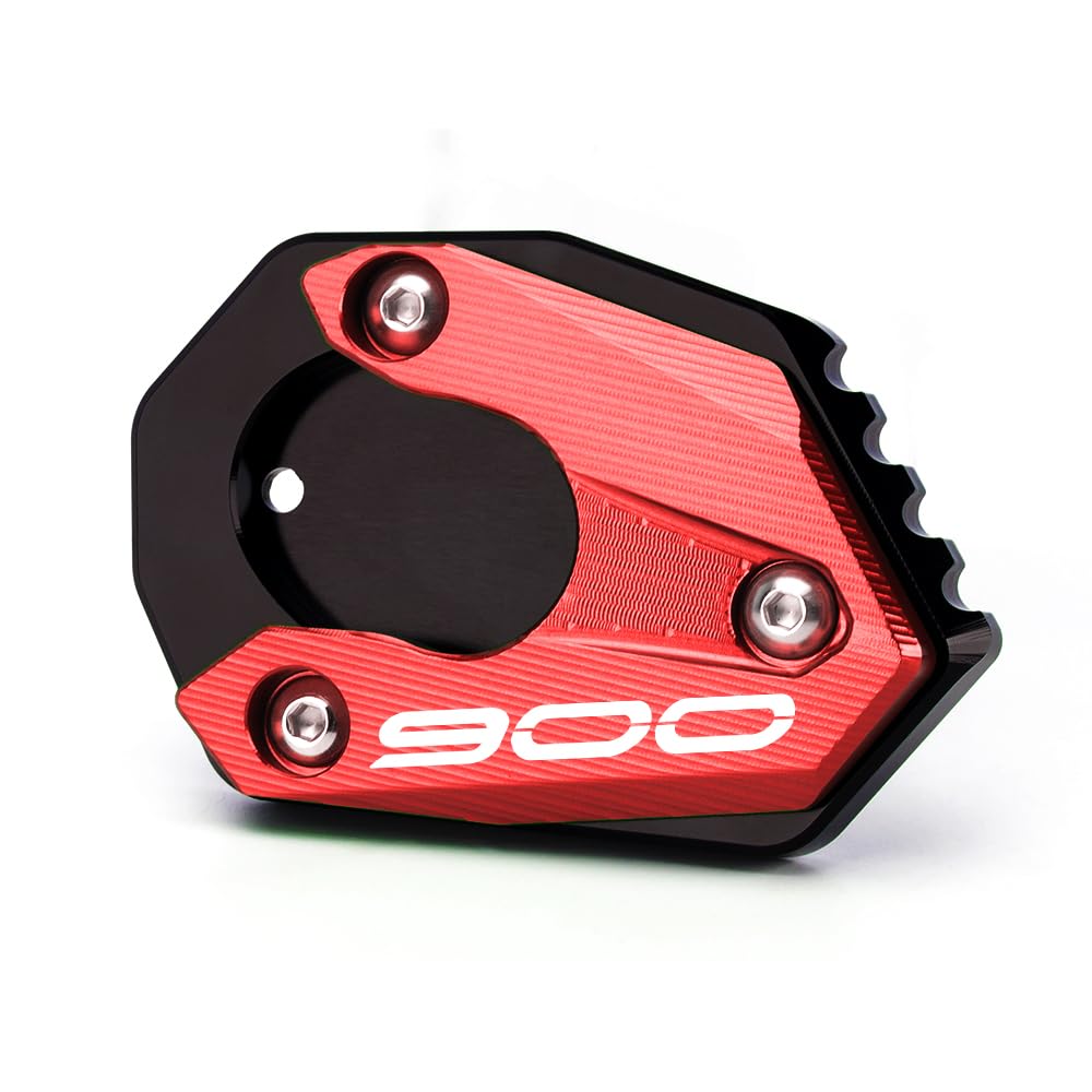 Modeer Kompatibel mit Kawasaki Z900 2017-2022 Motorrad CNC-Stütze Verlängerungsplatte Ständer Seitenständer Pad z 900 z900 Zubehör (Rot) von Modeer