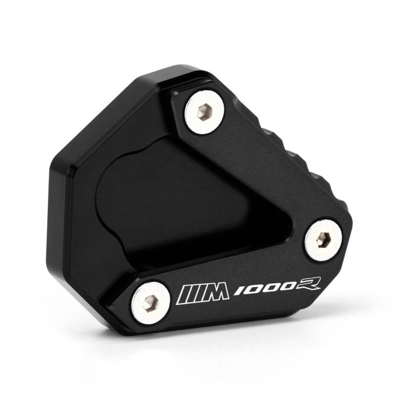 Modeer Motorrad Seitenständer Kompatibel mit M 1000 R M1000R 2023 2024 2025 CNC Fußseiten Verlängerungspolster m1000r m 1000r Zubehör (Schwarz) von Modeer