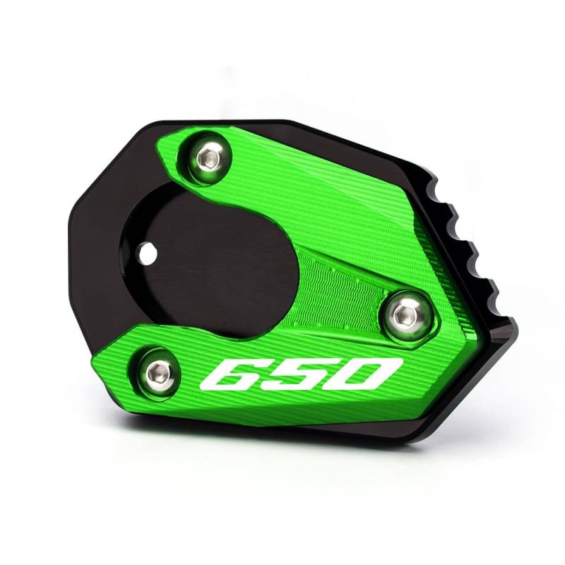 Modeer Motorrad Seitenständer Kompatibel mit Ninja 650 2017 2018 2019 2020 2021 2022 2023 2024 CNC Fußseiten Verlängerungspolster ninja650 Zubehör (Grün) von Modeer