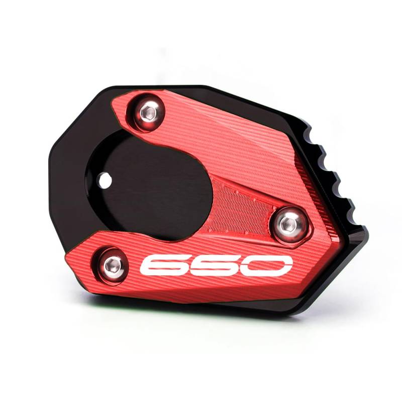 Modeer Motorrad Seitenständer Kompatibel mit Z650 2017-2024 | Z650RS 2021-2024 CNC Fußseiten Verlängerungspolster z 650 z650 rs Zubehör (Rot) von Modeer