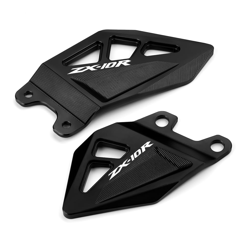 Modeer für K.awasaki ZX-10R 2011-2023 Motorrad CNC Fußstütze Front Pedal Wing Bracket Protector Fußrasten-Fersenplatten Schutzabdeckung zx 10r zx10r Zubehör (Schwarz) von Modeer