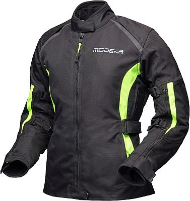 Modeka Luana, Textiljacke wasserdicht Damen - Schwarz/Neon-Gelb - 42 von Modeka