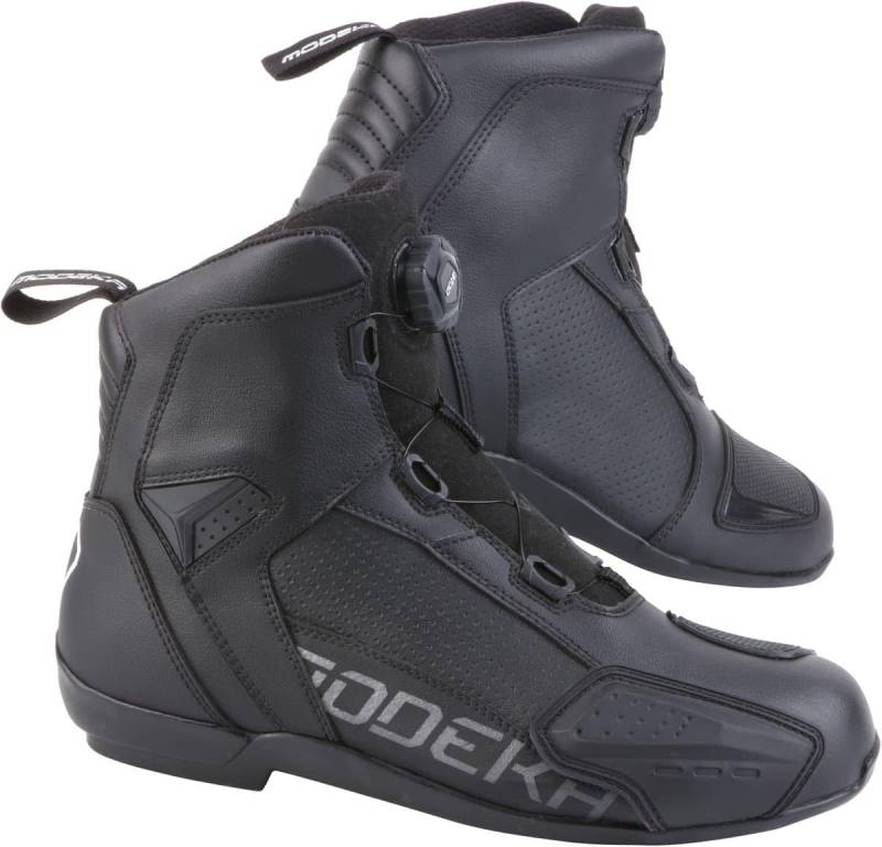 Modeka Motorradschuhe YKO sportliche Motorradstiefel schwarz mit Drehverschluss, 45 EU von Modeka