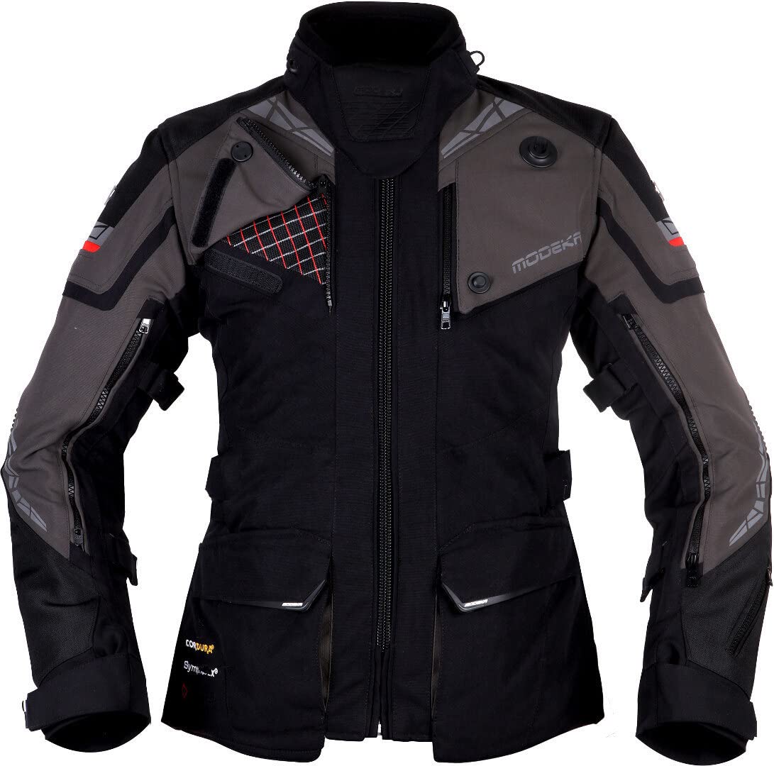 Modeka Panamericana 2 Damen Motorrad Textiljacke, schwarz/dunkelgrau, 42 von Modeka