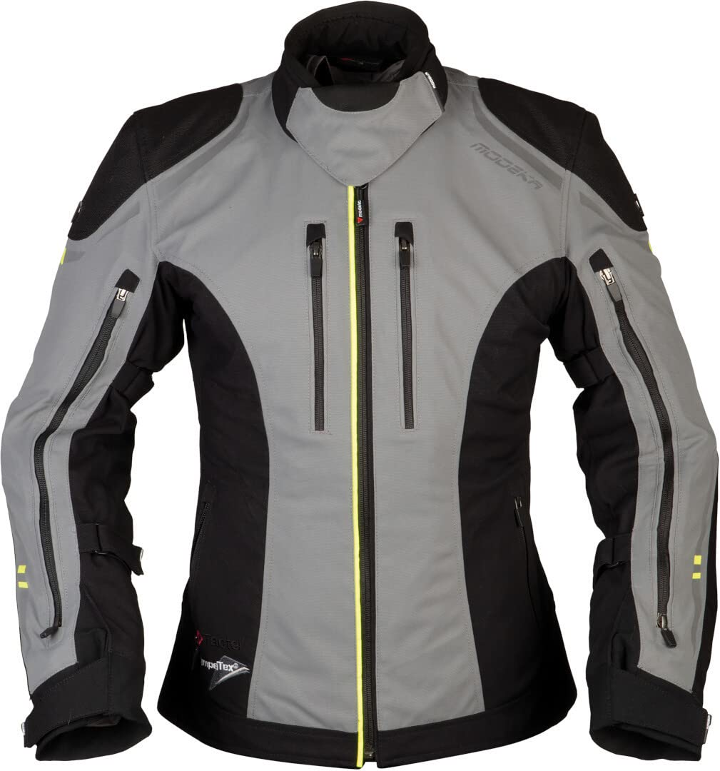 Modeka Takuya Damen Motorrad Textiljacke (Grey/Black,42) von Modeka