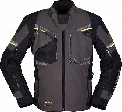 Modeka Taran, Textiljacke wasserdicht - Schwarz/Dunkelgrau/Neon-Gelb - 4XL von Modeka