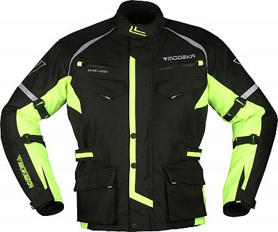 Modeka Tarex, Textiljacke wasserdicht - Schwarz/Neon-Gelb - 4XL von Modeka