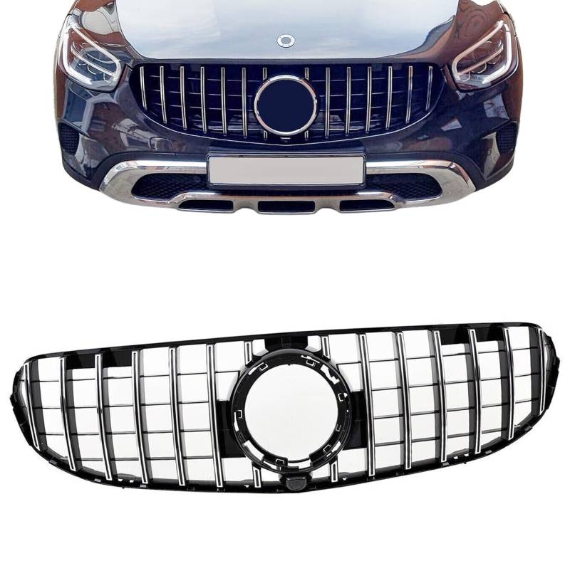 Calandra Mittelgrill kompatibel mit Mercedes GLC/GLC Coupe | X253 | 2019-2022 (Facelift) Kühlergrill Frontstoßstange von Modifycar