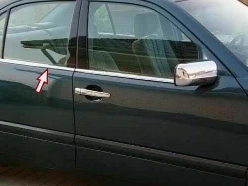 Chrom-Fensterlisten passend für Mercedes W210 E-Klasse | 1995-2002 Chromabdeckung für Fensterrahmen, Chrom-Fensterleisten von Modifycar