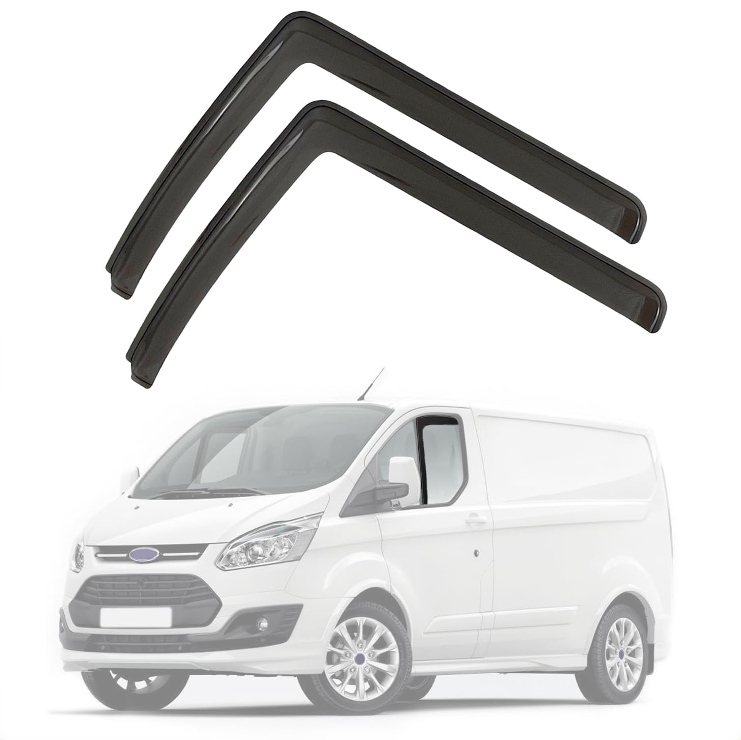 Modifycar - Set mit 2 Windabweisern für Autofenster, kompatibel mit Ford Transit Custom | ab 2013+ | 2 Stück | Farbe dunkel rauchfarben Modifycar - Set mit 2 Windabweisern für Autofenster, kompatibel mit Ford Transit Custom | ab 2013+ | 2 Stück | Farbe dunkel rauchfarben von Modifycar