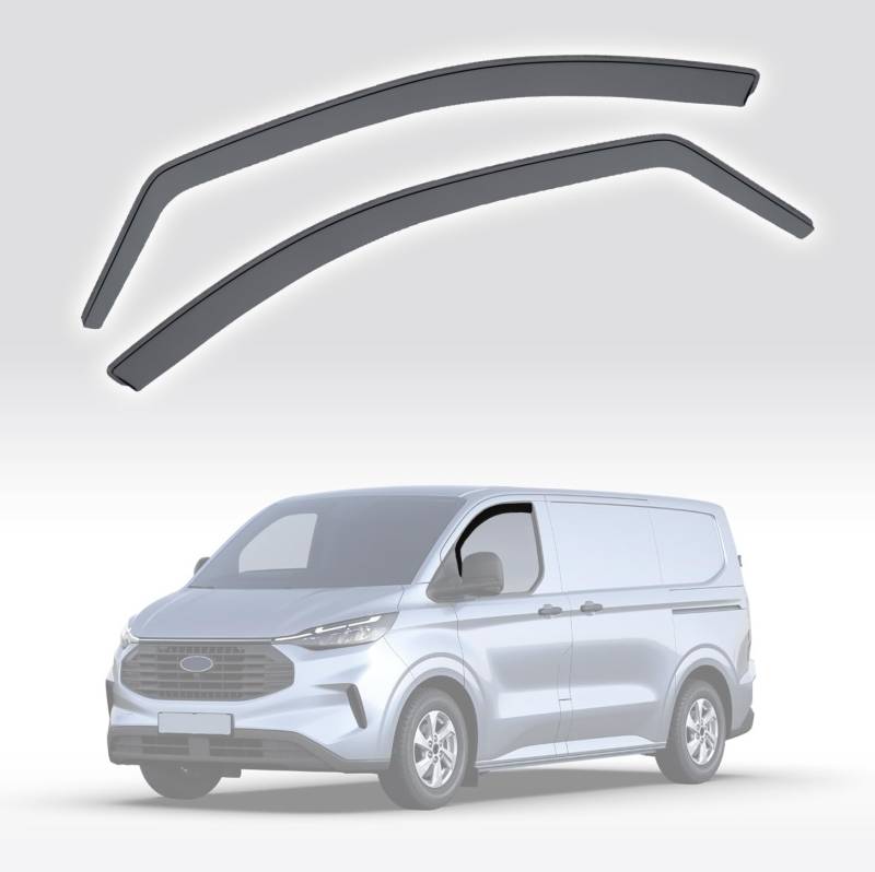 Modifycar - Set mit 2 Windabweisern für Autofenster, kompatibel mit Ford Transit Custom | ab 2024 | 2 Stück | Farbe dunkel rauchfarben von Modifycar