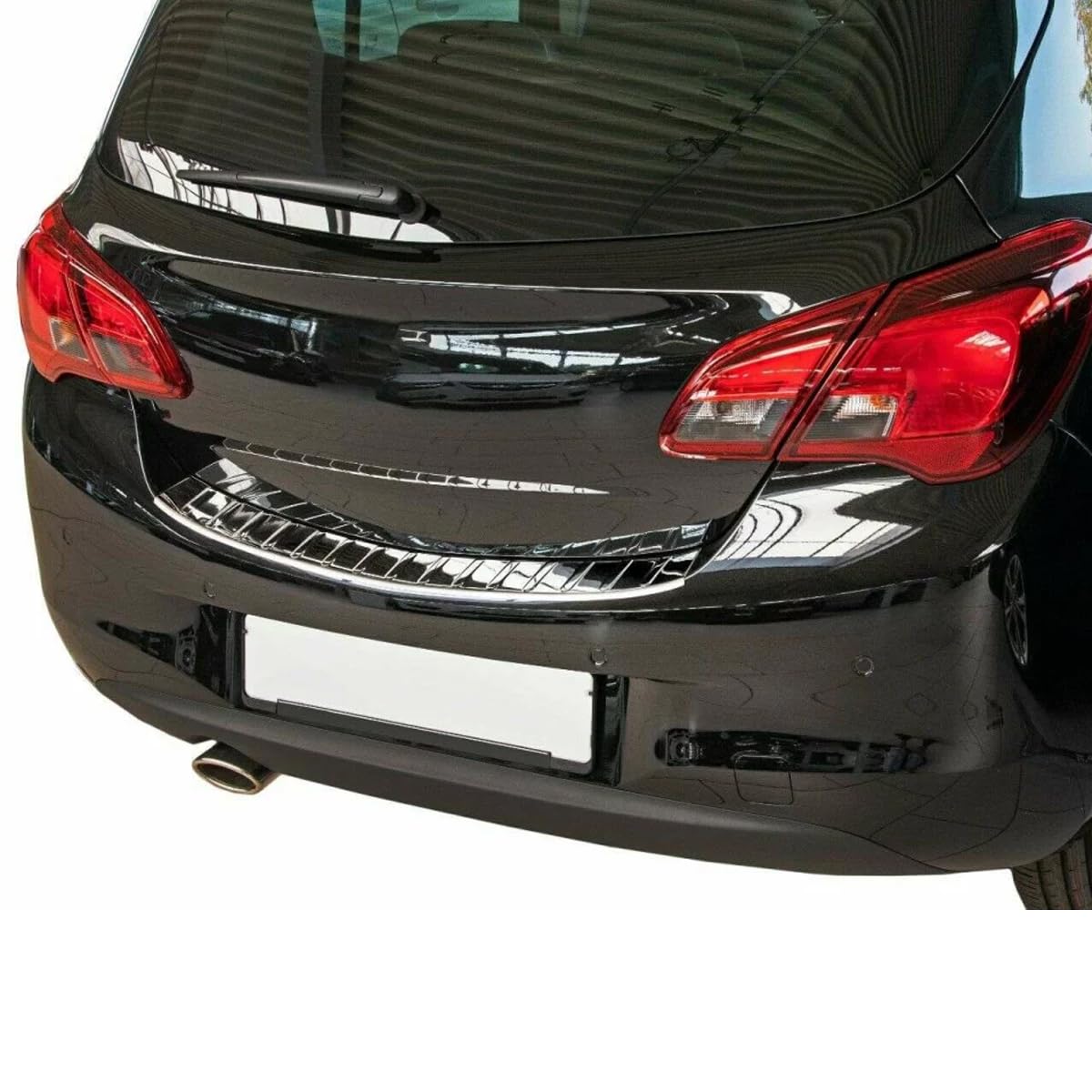 Stoßstangenschutz, kompatibel mit Opel Corsa E | X15 | zwischen 2014-2019, Edelstahl, verchromt, Schutz für Ladekanten Stoßstangenschutz, kompatibel mit Opel Corsa E | X15 | zwischen 2014-2019, Edelstahl, verchromt, Schutz für Ladekanten von Modifycar