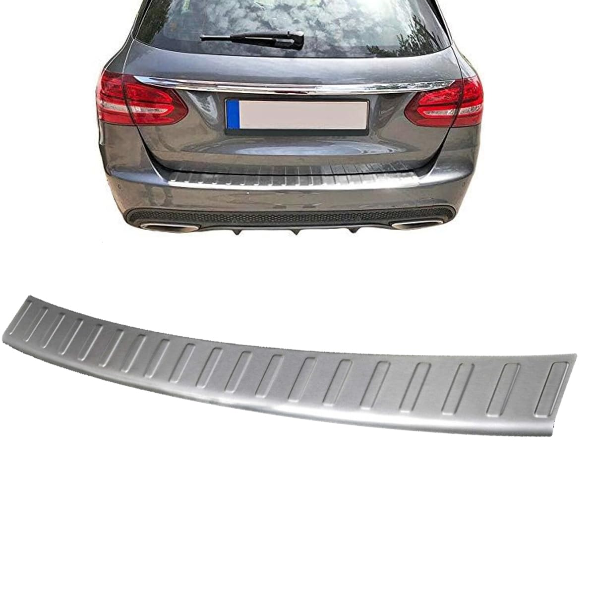 Stoßstangenschutz für Mercedes C-Klasse | S205 | T-Modell ab 2014+ Edelstahl matt Schutz für Ladekantenschutz Stoßstangenschutz für Mercedes C-Klasse | S205 | T-Modell ab 2014+ Edelstahl matt Schutz für Ladekantenschutz von Modifycar