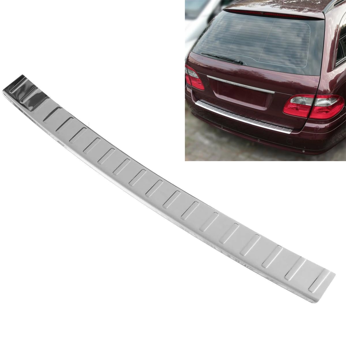 Stoßstangenschutz für Mercedes E-Klasse | S211 | Classic – zwischen 2002 – 2009 Edelstahl verchromt Schutz für Ladekantenschutz Stoßstangenschutz für Mercedes E-Klasse | S211 | Classic – zwischen 2002 – 2009 Edelstahl verchromt Schutz für Ladekantenschutz von Modifycar