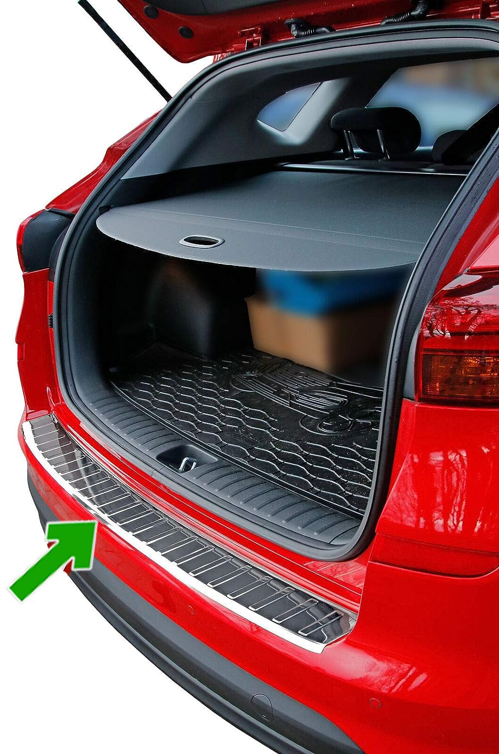 Stoßstangenschutz hinten, passend für Hyundai Tucson III | 2018-2020 (Facelift) Edelstahl verchromt Schutz für Ladekantenschutz von Modifycar