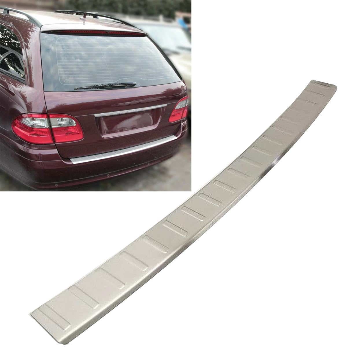 Stoßstangenschutz hinten passend für Mercedes E-Klasse | S211 | Classic | zwischen 2002-2009 Edelstahl matt Schutz für Ladekantenschutz Stoßstangenschutz hinten passend für Mercedes E-Klasse | S211 | Classic | zwischen 2002-2009 Edelstahl matt Schutz für Ladekantenschutz von Modifycar