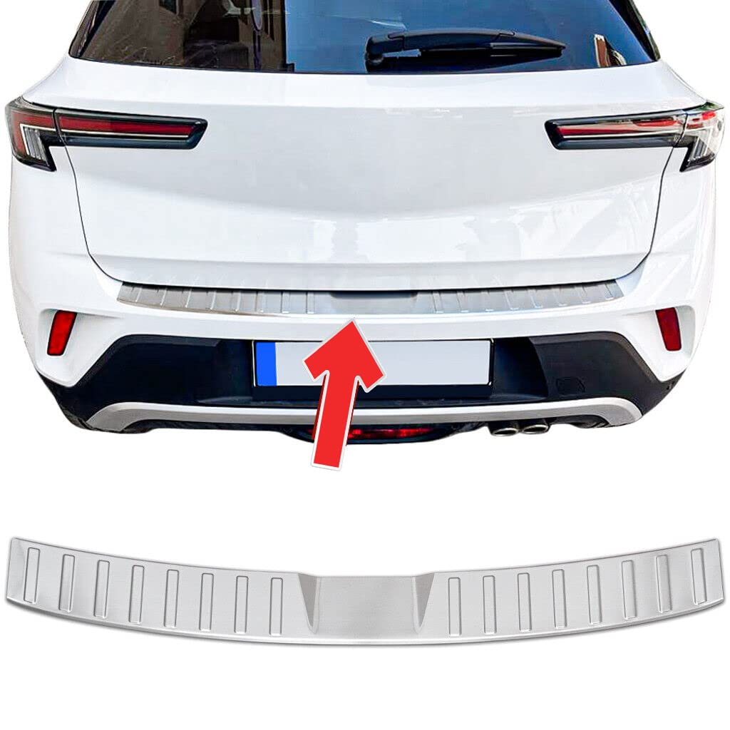 Stoßstangenschutz hinten passend für Opel Mokka B | ab 2021 + Edelstahl matt Kantenschutz Ladekantenschutz von Modifycar