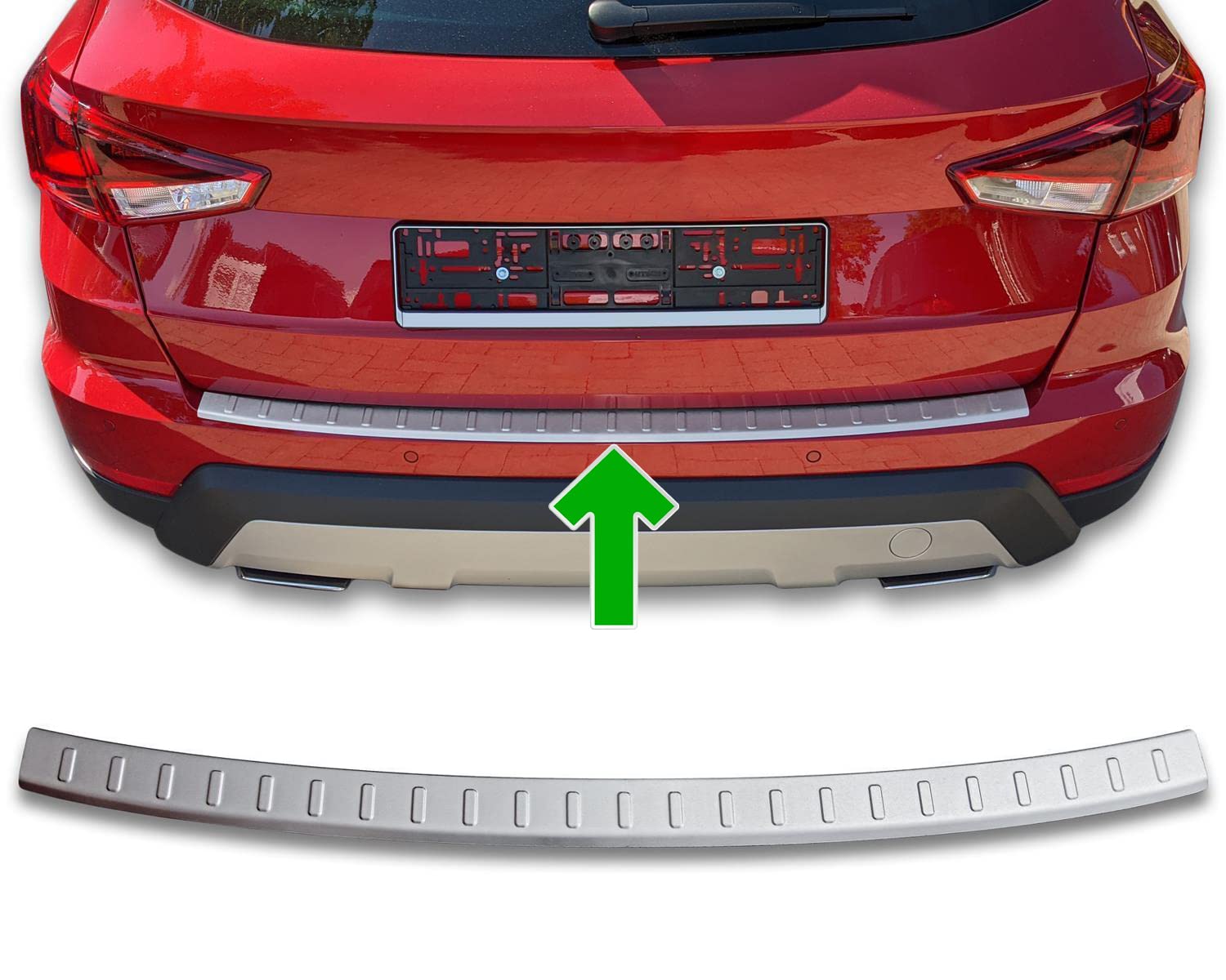 Stoßstangenschutz hinten passend für Seat ARONA | seit 2017+ Edelstahl matt Kantenschutz Ladekantenschutz von Modifycar