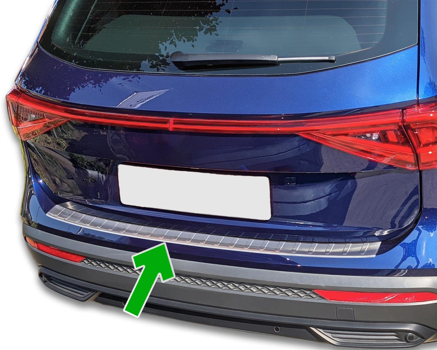 Stoßstangenschutz hinten passend für Seat Tarraco | ab 2018 + Edelstahl matt Ladekantenschutz von Modifycar