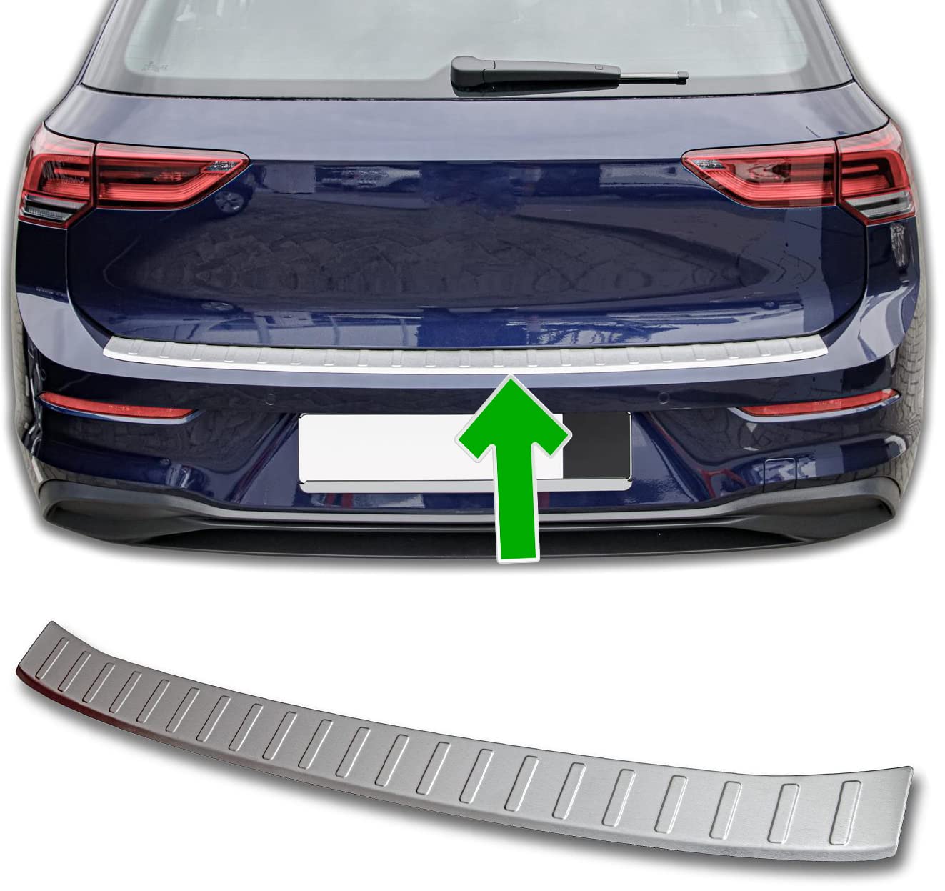 Stoßstangenschutz hinten passend für VW Golf 8 VIII | ab 2020+ Edelstahl matt Ladekantenschutz von Modifycar