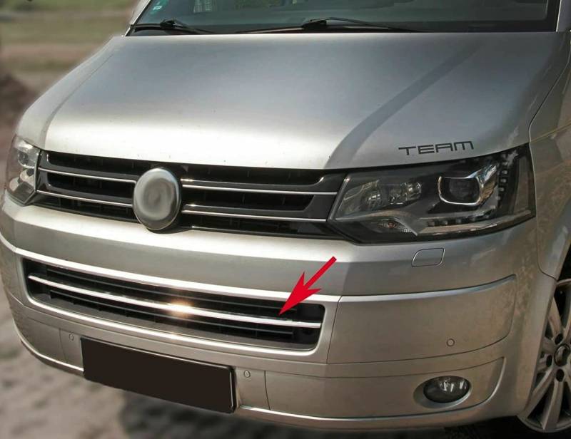 Verchromte Streifen für T5 | Multivan Caravelle Trasporter | 2010-2015 Zierleiste Chrom Edelstahl Abdeckung Verchromt Stoßstange Front von Modifycar
