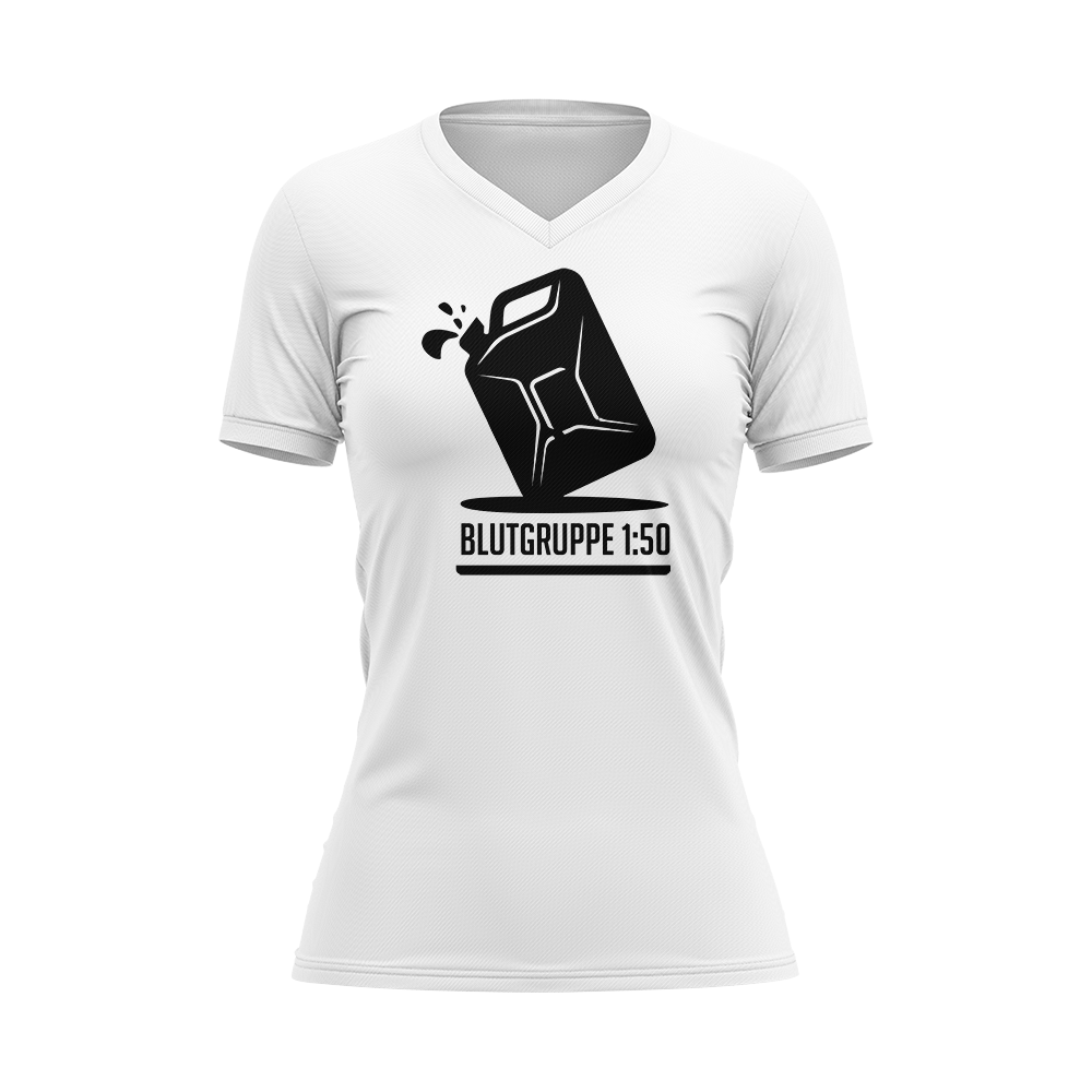Damen T-Shirt mit Druck "Blutgruppe 1:50" von Mofalegends