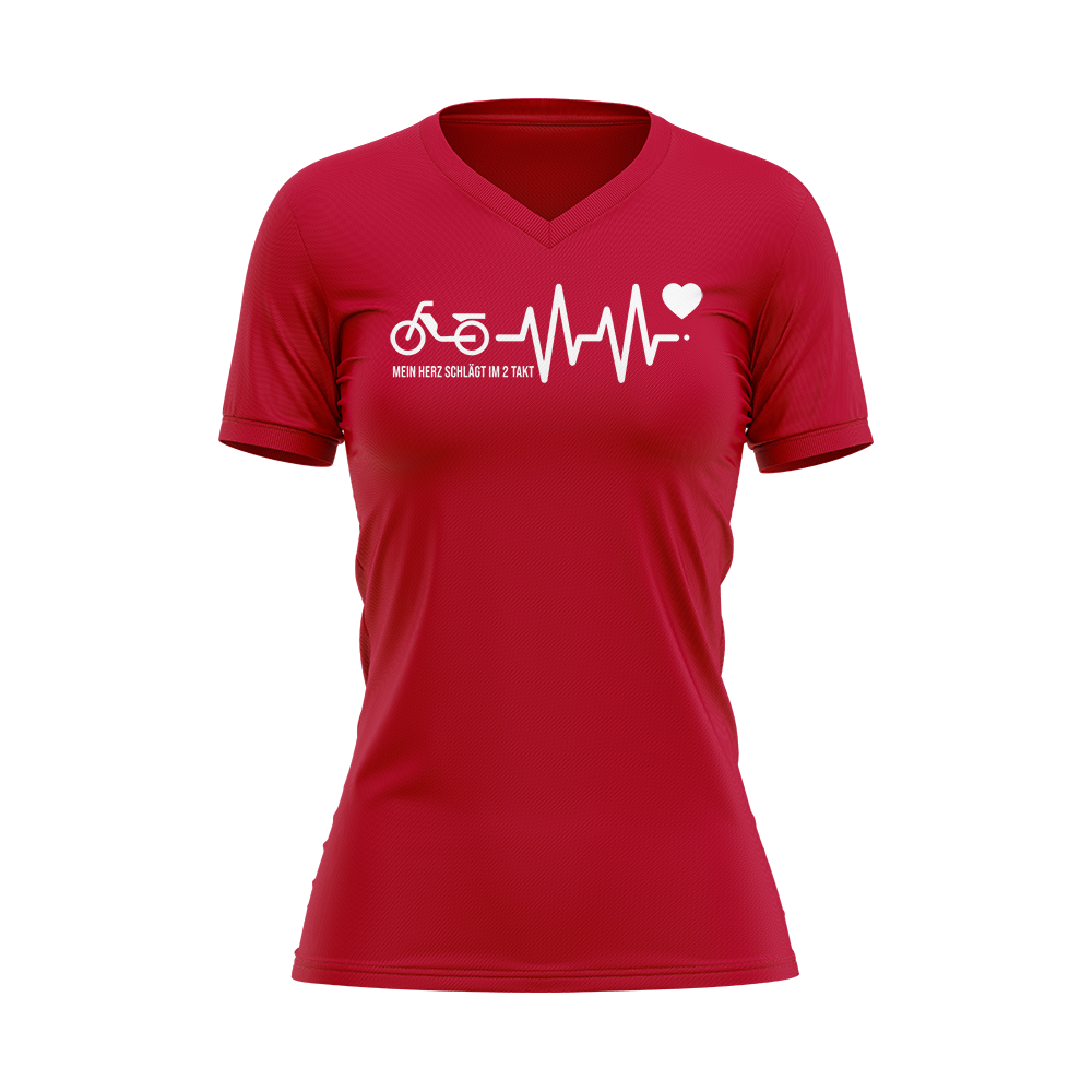 Damen T-Shirt mit Druck "Mein Herz schlägt im 2 Takt" Damen T-Shirt mit Druck "Mein Herz schlägt im 2 Takt" von Mofalegends