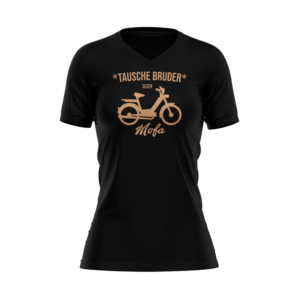 Damen T-Shirt mit Druck "Tausche Bruder gegen Mofa" Damen T-Shirt mit Druck "Tausche Bruder gegen Mofa" von Mofalegends