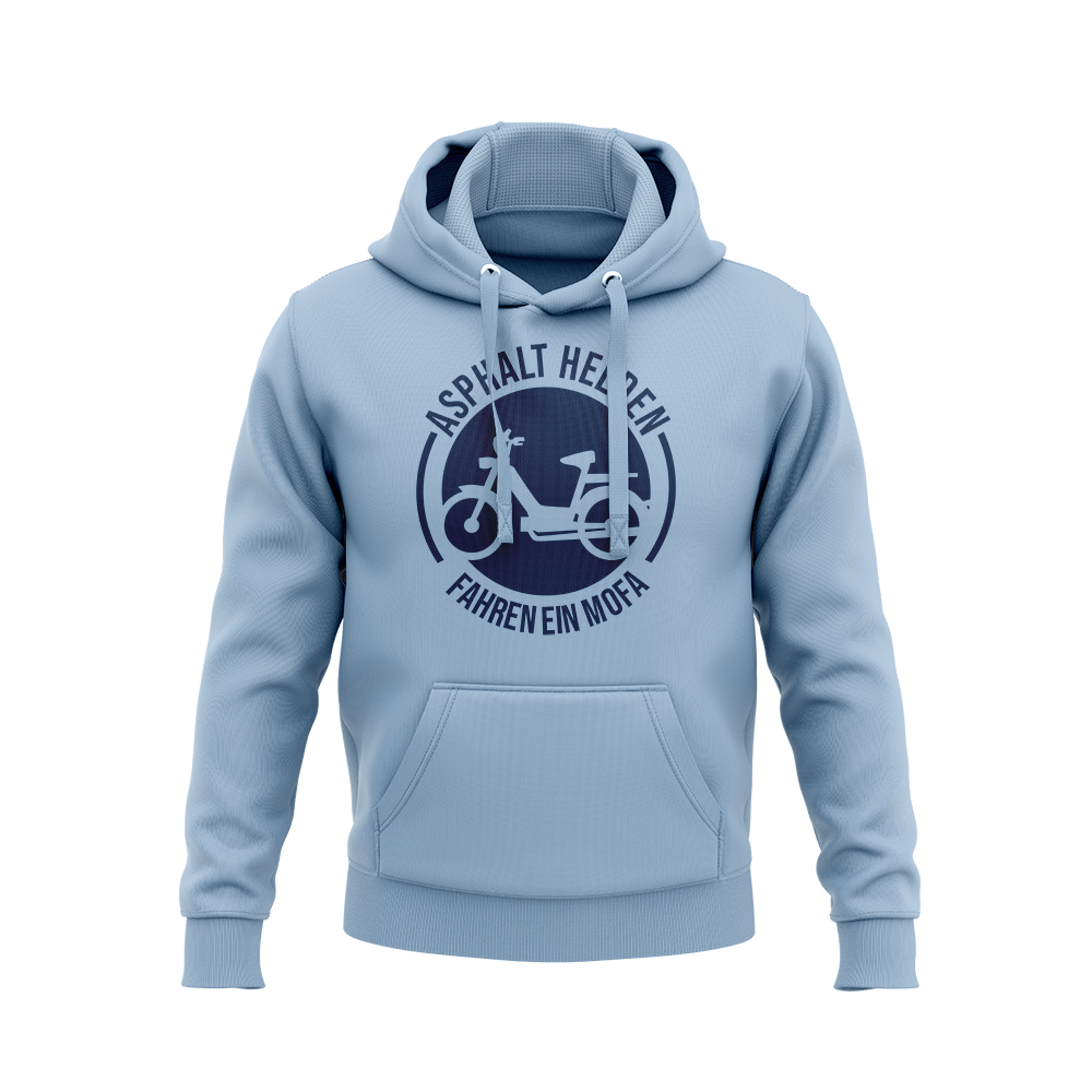 Hoodie in verschiedenen Farben mit Aufdruck "Asphalt Helden fahren ein Mofa" Hoodie in verschiedenen Farben mit Aufdruck "Asphalt Helden fahren ein Mofa" von Mofalegends