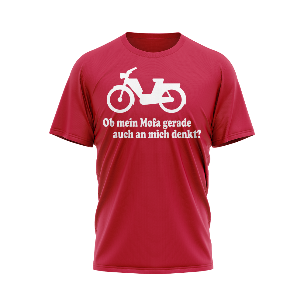 Ob mein Mofa gerade auch an mich denkt Logo T-Shirt Ob mein Mofa gerade auch an mich denkt Logo T-Shirt von Mofalegends