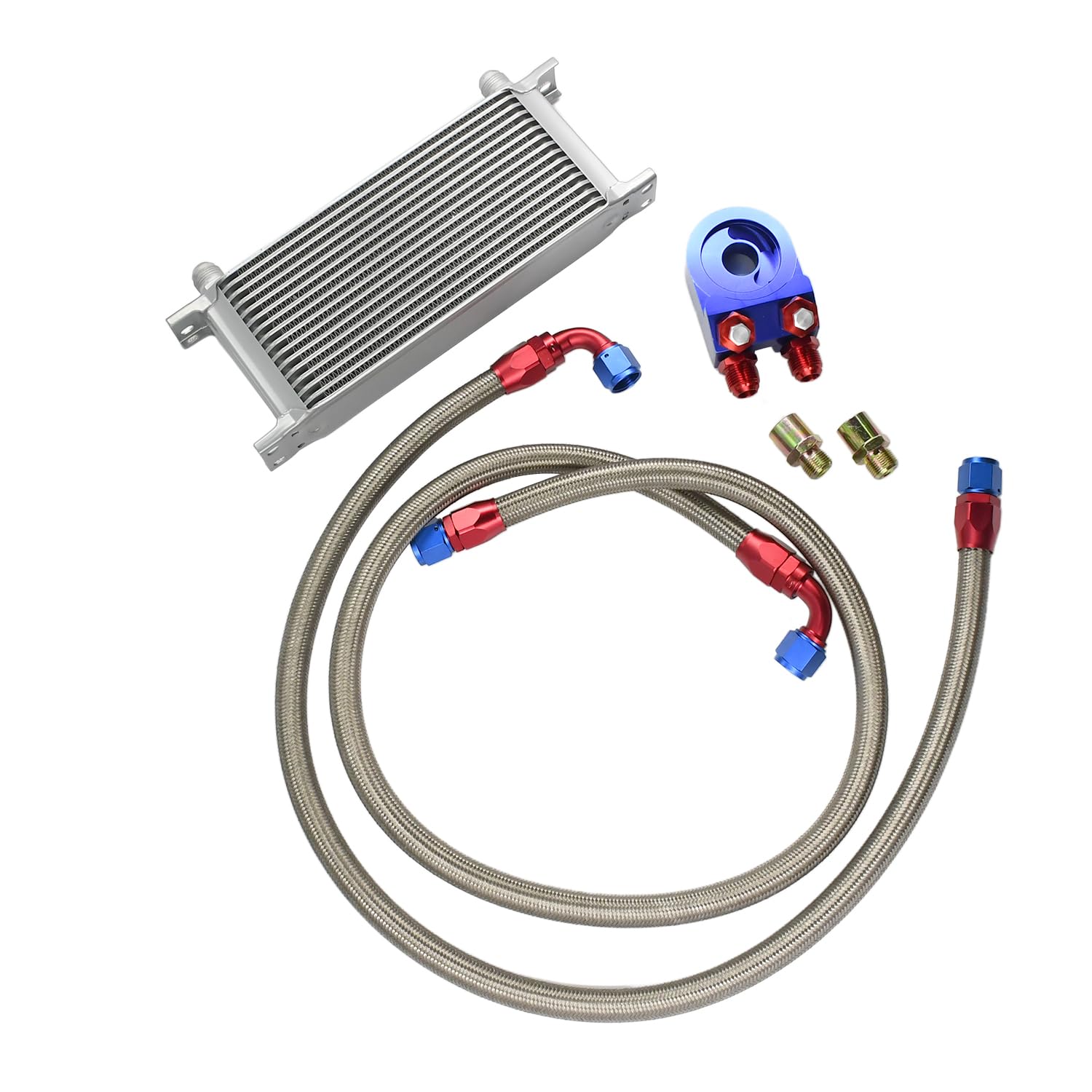 Molloparts Universal Ölkühler 16 Reihen AN-10 mit Thermostat Geflochtene Schlauchleitung Kit Kompatibel mit Universal Use Construction Heavy Equipment Molloparts Universal Ölkühler 16 Reihen AN-10 mit Thermostat Geflochtene Schlauchleitung Kit Kompatibel mit Universal Use Construction Heavy Equipment von Molloparts