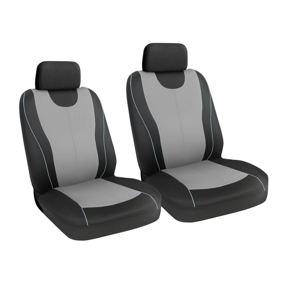 Moly Magnolia Autositzbezüge Komplettset, Polyester Automotive Sitzbezüge, Atmungsaktive wasserdichte Autositzkissenschoner, Autozubehör passt für die meisten Fahrzeuge, SUV, LKW (Front, Grau) von Moly Magnolia