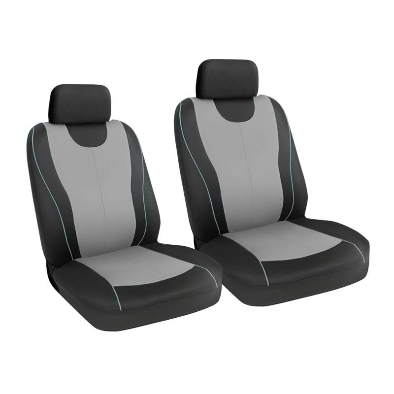 Moly Magnolia Autositzbezüge Komplettset, Polyester Automotive Sitzbezüge, Atmungsaktive wasserdichte Autositzkissenschoner, Autozubehör passt für die meisten Fahrzeuge, SUV, LKW (Front, Grau) von Moly Magnolia