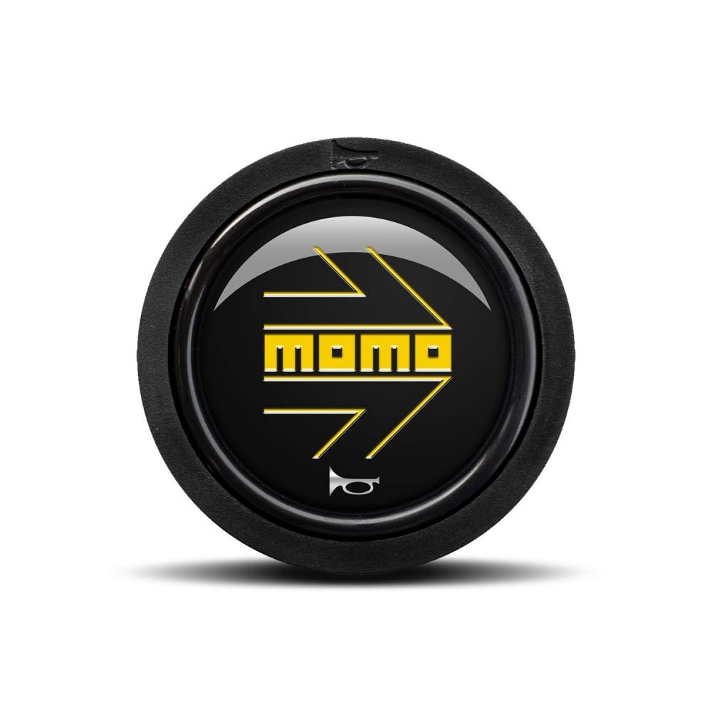 MOMO ARROW LOGO GLÄNZEND SCHWARZ GELB 2CC F 10er Pack von Momo