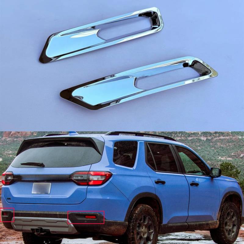Momoap 2 Stück ABS Chrom Auto Nebelscheinwerfer Lampe Rahmen Abdeckung Trim Kompatibel für Honda Pilot 2023-2024-2025 von Momoap