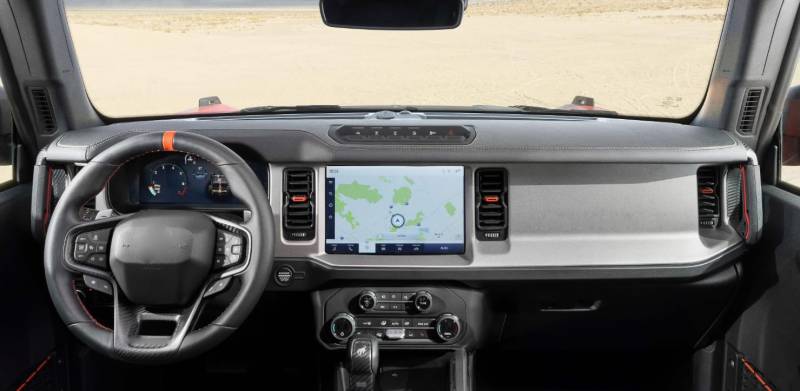 Momoap Schwarze Armaturenbrettabdeckung für Armaturenbrett, Leder-Stil, kompatibel mit Ford Bronco 2021–2022 von Momoap